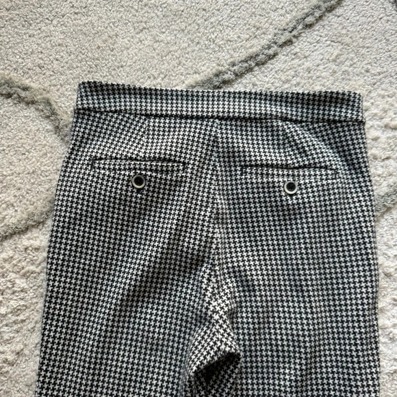 Anthropologie Black and White Trousers pants boot flare Houndstooth high rise 2 - Picture 10 of 11